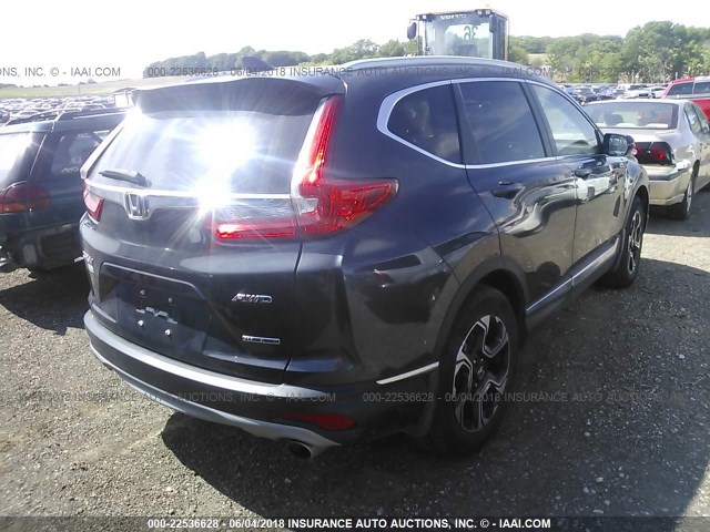 5J6RW2H97HL032212 - 2017 HONDA CR-V TOURING Light Blue photo 4