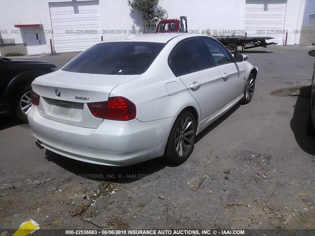 WBAPH5G50BNM74152 - 2011 BMW 328 I SULEV WHITE photo 4