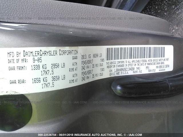 1J8HH48N26C134690 - 2006 JEEP COMMANDER 棕色 照片 9