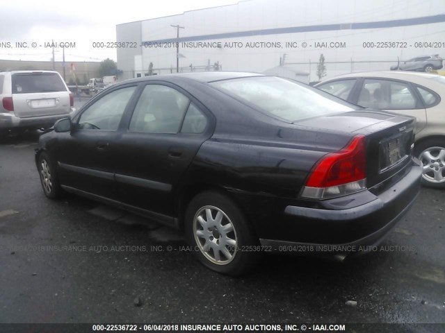 YV1RS61RX22127230 - 2002 VOLVO S60 BLACK photo 3