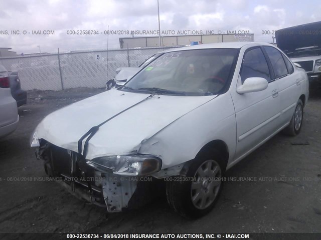 3N1CB51D9YL342876 - 2000 NISSAN SENTRA XE/GXE WHITE photo 2