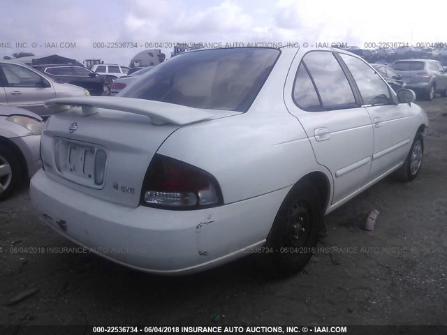 3N1CB51D9YL342876 - 2000 NISSAN SENTRA XE/GXE WHITE photo 4