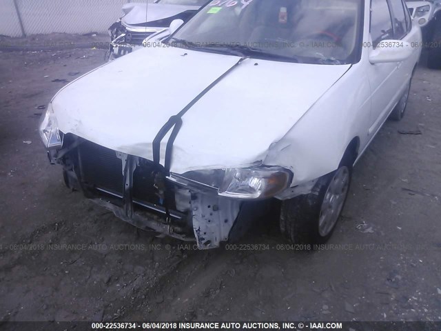 3N1CB51D9YL342876 - 2000 NISSAN SENTRA XE/GXE WHITE photo 6