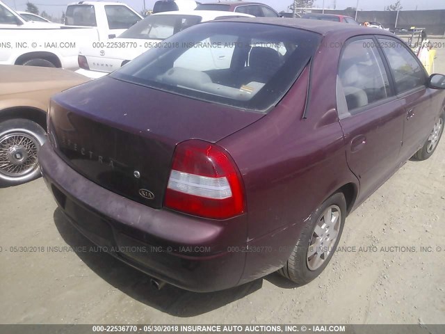 KNAFB161615039820 - 2001 KIA SPECTRA GS/GSX MAROON photo 4