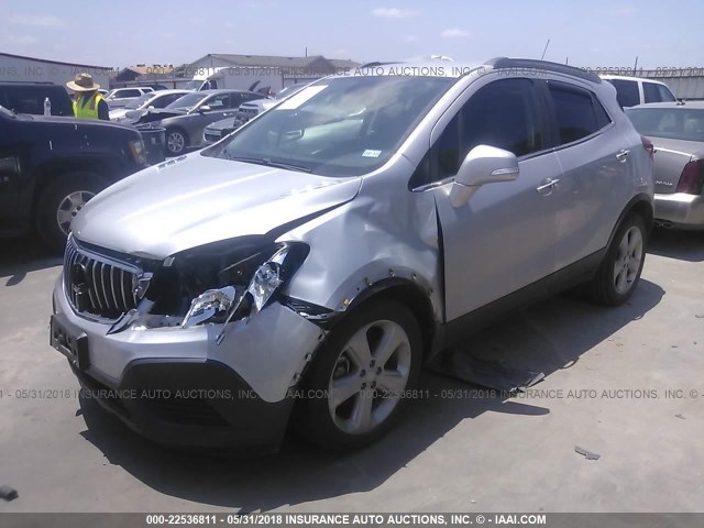 KL4CJASB6FB118141 - 2015 BUICK ENCORE SILVER photo 2