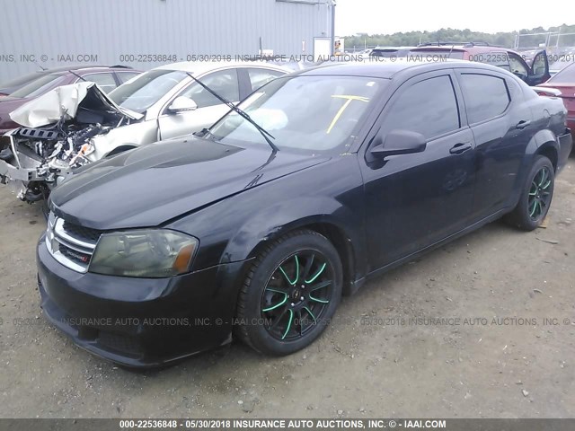 1C3CDZAB8DN571822 - 2013 DODGE AVENGER SE BLACK photo 2