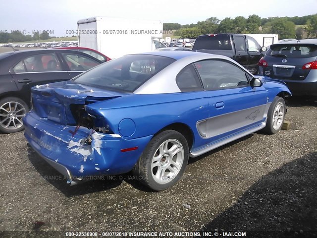 1FAFP4049WF131536 - 1998 FORD MUSTANG BLUE photo 4