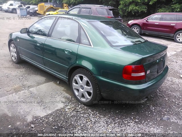 WAUDD68D6YA088426 - 2000 AUDI S4 2.7 QUATTRO GREEN photo 3