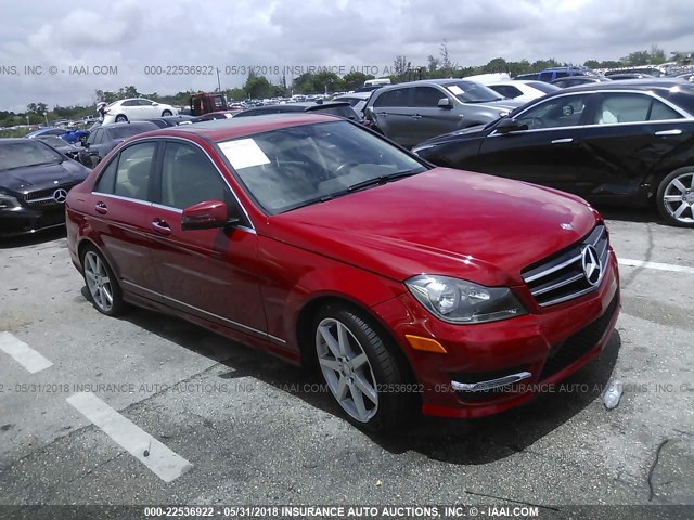 WDDGF4HB4EA957703 - 2014 MERCEDES-BENZ C 250 RED photo 1