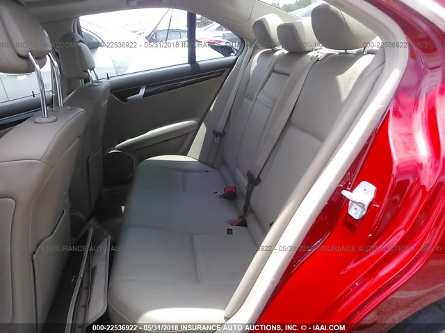 WDDGF4HB4EA957703 - 2014 MERCEDES-BENZ C 250 RED photo 8