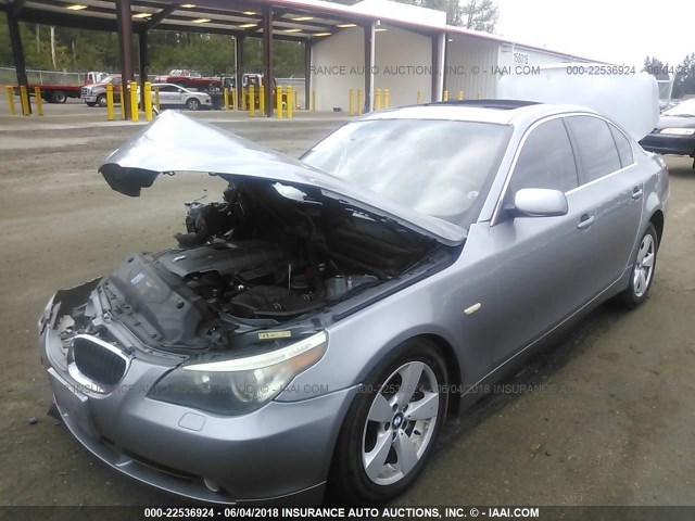 WBANF73536CG65650 - 2006 BMW 530 XI GRAY photo 2