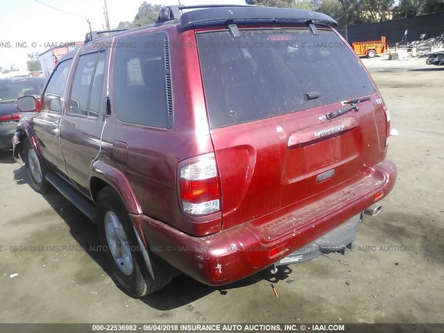 JN8AR07S7YW396748 - 2000 NISSAN PATHFINDER LE/SE/XE RED photo 3