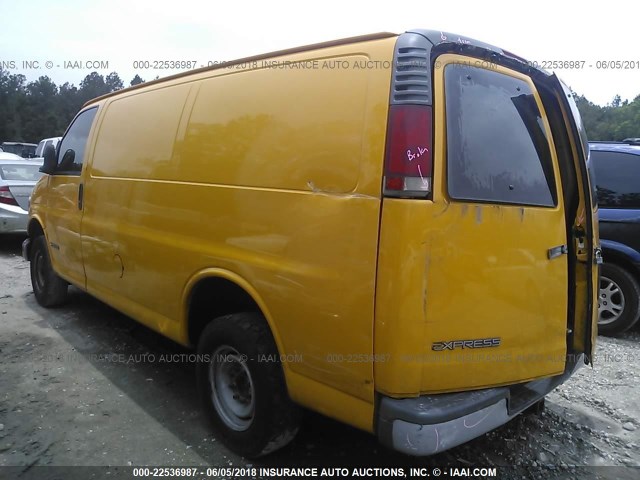 1GCGG25R1X1050651 - 1999 CHEVROLET EXPRESS G2500  YELLOW photo 3