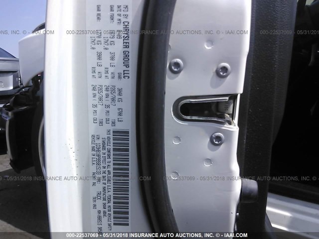 1D3HB18P99S815133 - 2009 DODGE RAM 1500 WHITE photo 9