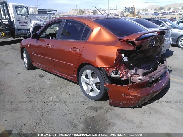 JM1BK323541214882 - 2004 MAZDA 3 S ORANGE photo 3