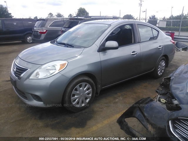 3N1CN7AP5CL923166 - 2012 NISSAN VERSA S/SV/SL GRAY photo 2