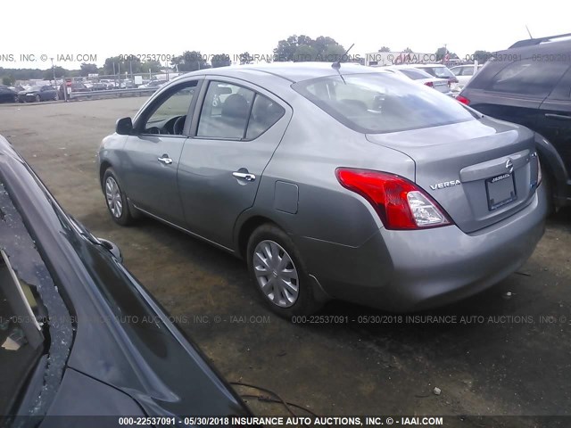 3N1CN7AP5CL923166 - 2012 NISSAN VERSA S/SV/SL GRAY photo 3