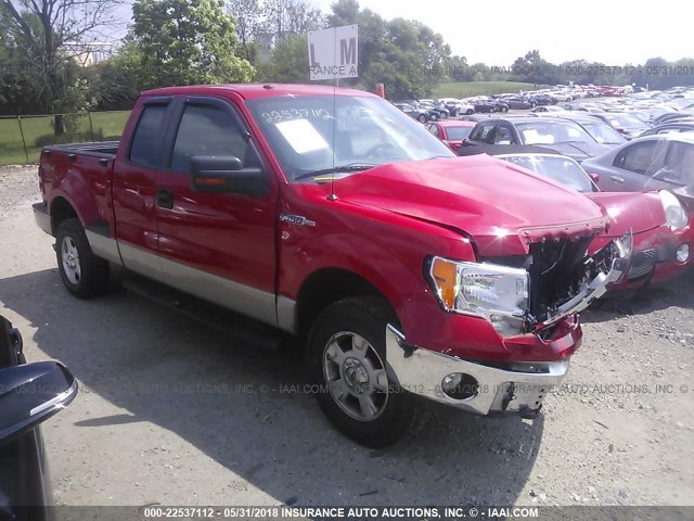 1FTRX04899KC07619 - 2009 FORD F150 SUPER CAB RED photo 1