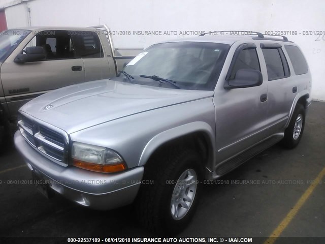 1D4HS58N73F569278 - 2003 DODGE DURANGO SLT PLUS SILVER photo 2