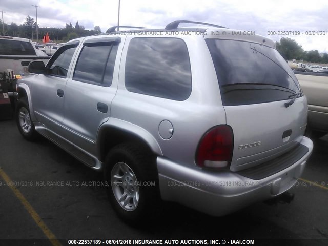 1D4HS58N73F569278 - 2003 DODGE DURANGO SLT PLUS SILVER photo 3