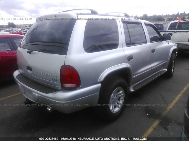 1D4HS58N73F569278 - 2003 DODGE DURANGO SLT PLUS SILVER photo 4