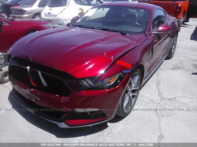 1FA6P8TH8G5290657 - 2016 FORD MUSTANG RED photo 2