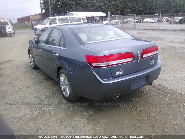 3LNDL2L33CR805811 - 2012 LINCOLN MKZ HYBRID BLUE photo 3