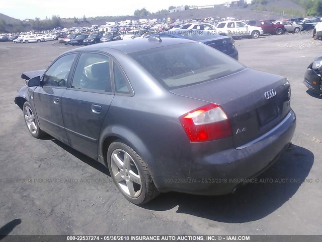 WAULC68E14A200325 - 2004 AUDI A4 1.8T QUATTRO GRAY photo 3