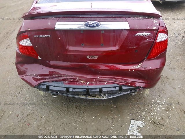 3FAHP0KC2AR179025 - 2010 FORD FUSION SPORT RED photo 6