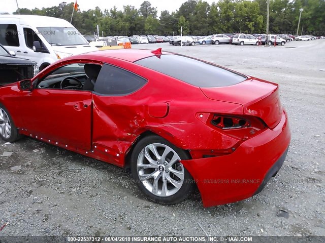 KMHHT6KD6DU098846 - 2013 HYUNDAI GENESIS COUPE 2.0T RED photo 6