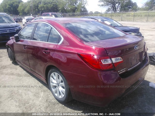 4S3BNAB6XH3021398 - 2017 SUBARU LEGACY 2.5I RED photo 3