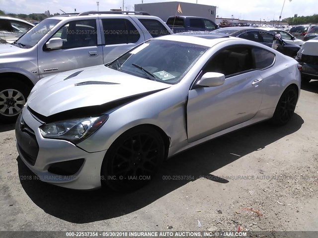 KMHHT6KD7DU097978 - 2013 HYUNDAI GENESIS COUPE 2.0T SILVER photo 2