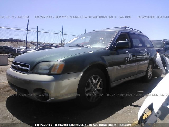 4S3BH686617643748 - 2001 SUBARU LEGACY OUTBACK LIMITED GREEN photo 2
