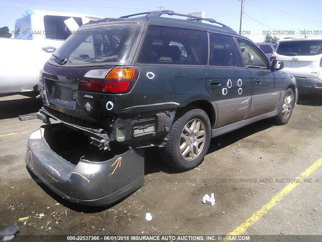 4S3BH686617643748 - 2001 SUBARU LEGACY OUTBACK LIMITED GREEN photo 4