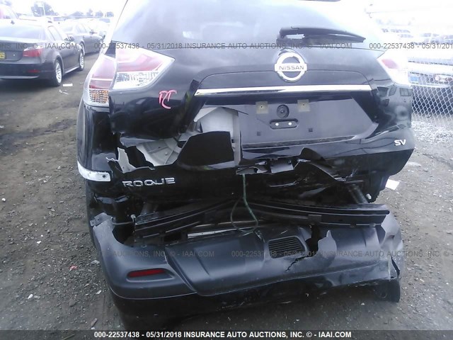 KNMAT2MT0FP530819 - 2015 NISSAN ROGUE S/SL/SV BLACK photo 6