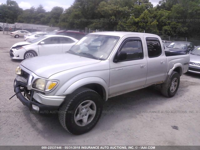 5TEHN72N21Z826596 - 2001 TOYOTA TACOMA DOUBLE CAB 银色 照片 2