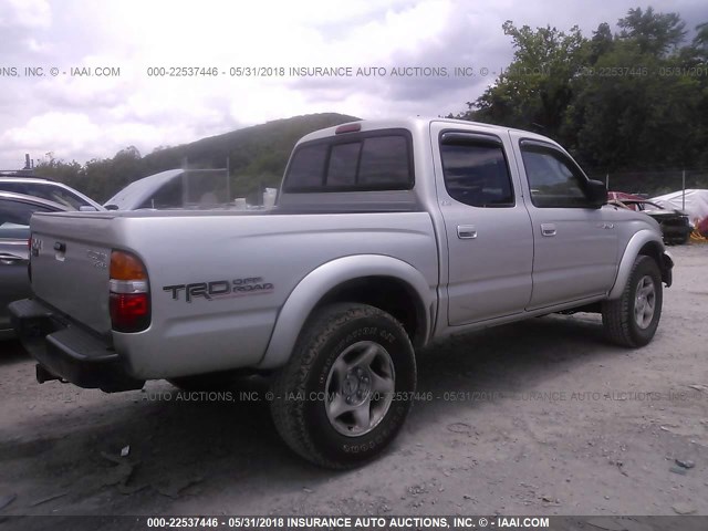 5TEHN72N21Z826596 - 2001 TOYOTA TACOMA DOUBLE CAB 银色 照片 4