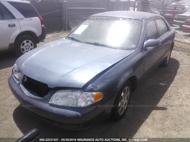 1YVGF22C325303077 - 2002 MAZDA 626 LX BLUE photo 2