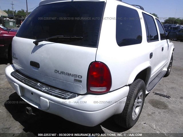 1D4HS58N73F506441 - 2003 DODGE DURANGO SLT PLUS WHITE photo 4