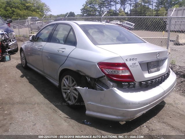 WDDGF81X38F095109 - 2008 MERCEDES-BENZ C 300 4MATIC SILVER photo 3