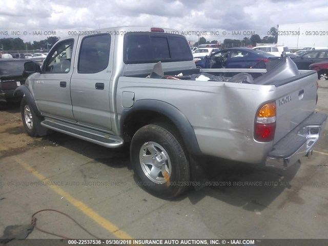5TEGN92N24Z404498 - 2004 TOYOTA TACOMA DOUBLE CAB PRERUNNER SILVER photo 3