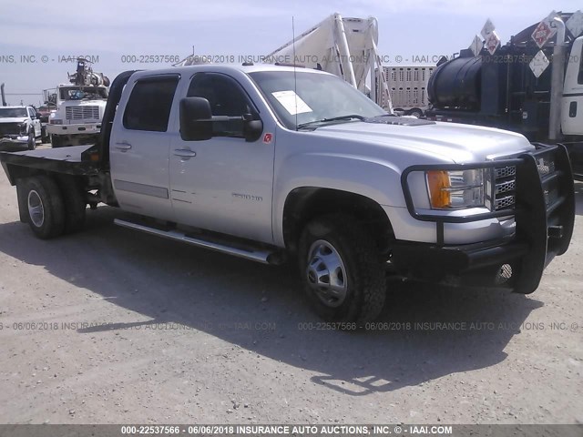 1GT424C8XDF177551 - 2013 GMC SIERRA K3500 SLT SILVER photo 1