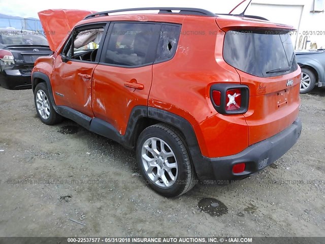 ZACCJABT5GPE04200 - 2016 JEEP RENEGADE LATITUDE ORANGE photo 3