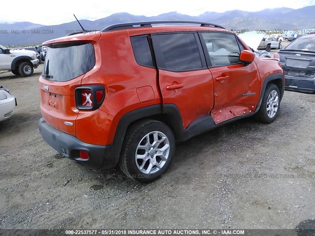 ZACCJABT5GPE04200 - 2016 JEEP RENEGADE LATITUDE ORANGE photo 4