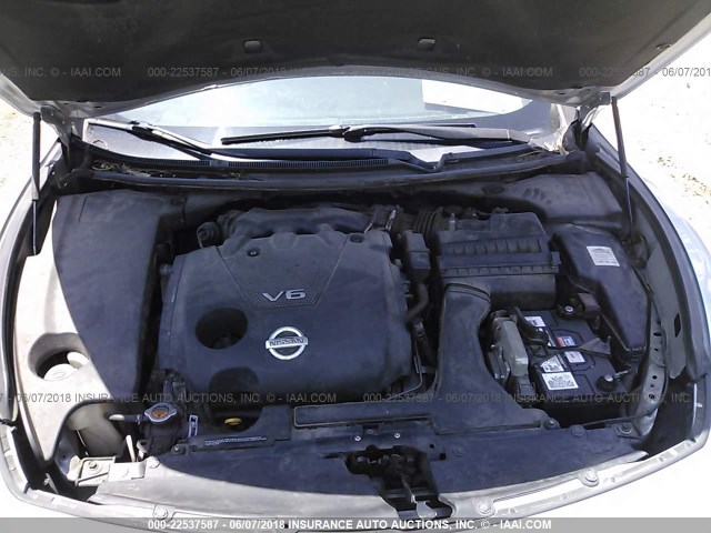 1N4AA5AP6AC810796 - 2010 NISSAN MAXIMA S/SV SILVER photo 10