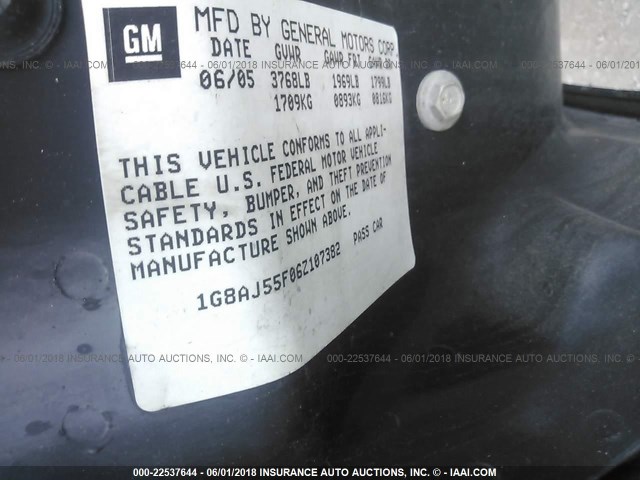 1G8AJ55F06Z107382 - 2006 SATURN ION LEVEL 2 RED photo 9