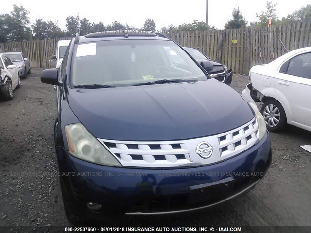 JN8AZ08W74W306848 - 2004 NISSAN MURANO SL/SE Dark Blue photo 6