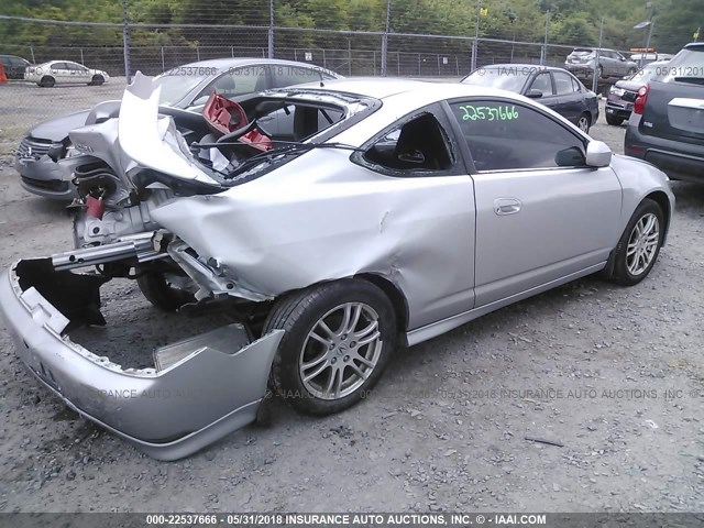 JH4DC54805S017185 - 2005 ACURA RSX SILVER photo 4