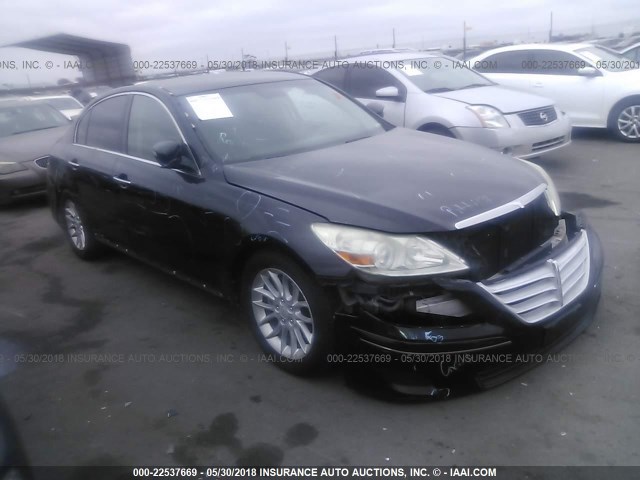 KMHGC46E69U016978 - 2009 HYUNDAI GENESIS 3.8L BLACK photo 1