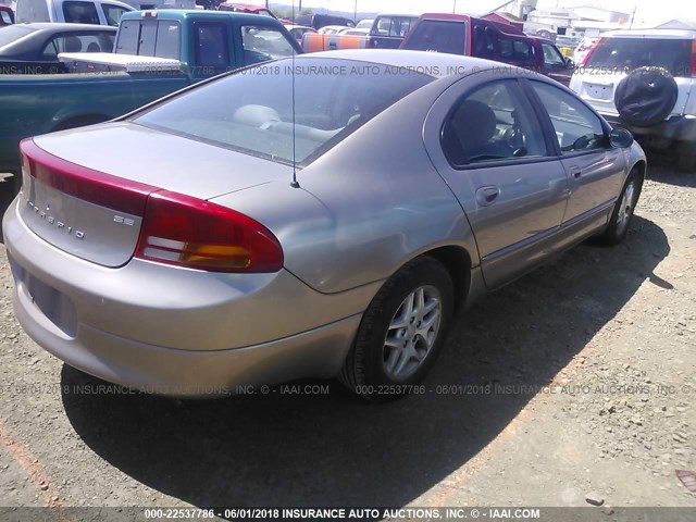 2B3HD46R32H188341 - 2002 DODGE INTREPID SE GOLD photo 4